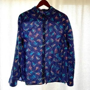 Talbots shirt button-up top with‎ sailboats.